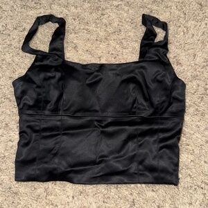 Aritzia Wilfred Cropped Satin Corset Like Top